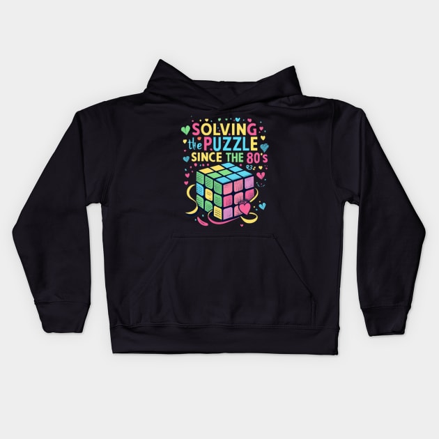 80s solving puzzle Kids Hoodie by AOAOCreation